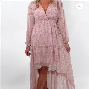 Long sleeve high low dress